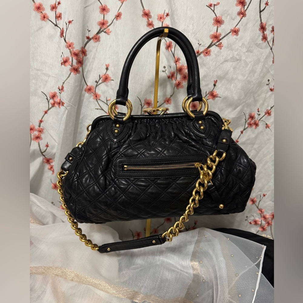 Mark Jacob’ Black Quilted Handbag with Gold hardware and Accents - Picture 9 of 10
